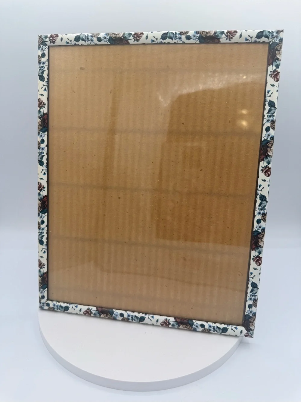 Floral Pattern White and Blue Accent Photo Frame - Intercraft 8x10